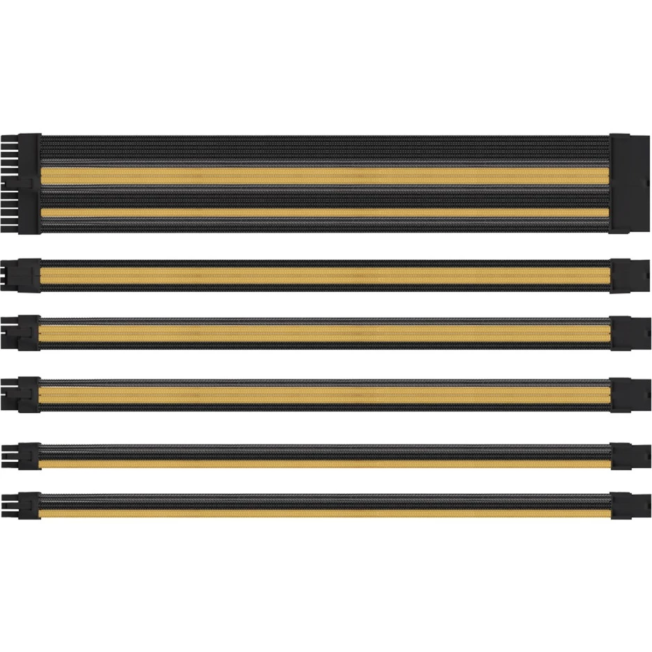 Gesleevte Kabelsets AZZA Sleeved Cable Extensions, Kabelmanagement (schwarz/gold) 3 Gesleevte Kabelsets AZZA Sleeved Cable Extensions, Kabelmanagement (schwarz/gold)