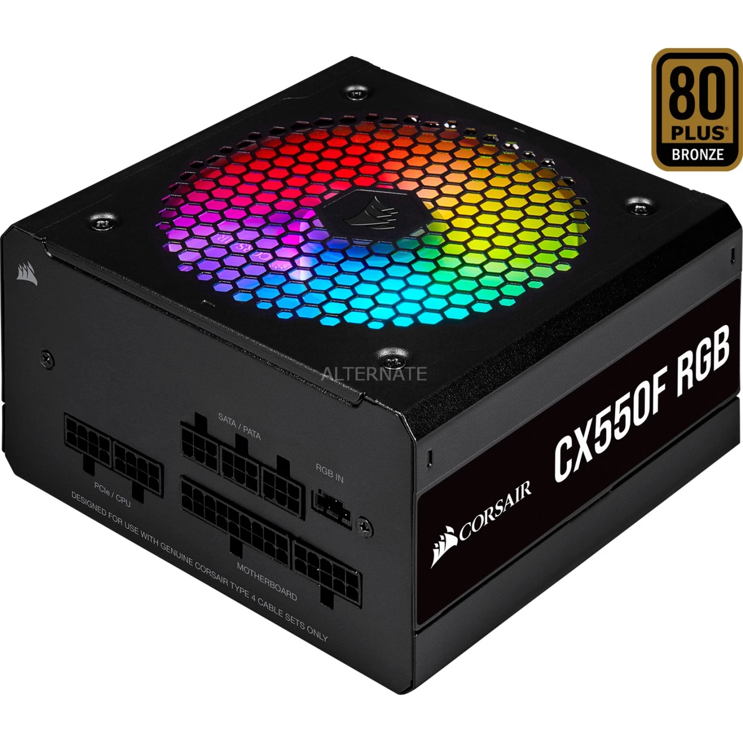 Ab 500 Watt Corsair CX550F RGB, PC-Netzteil (schwarz, 2x PCIe, Kabel-Management, 550 Watt) 3 Ab 500 Watt Corsair CX550F RGB, PC-Netzteil (schwarz, 2x PCIe, Kabel-Management, 550 Watt)