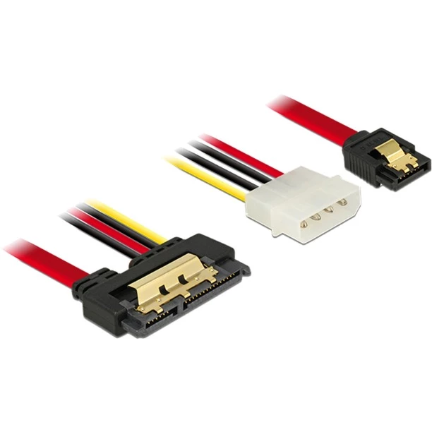 Netzteilkabel DeLOCK Adapterkabel SATA 7Pin + 5,25"-4Pin > SATA 22Pin (schwarz/rot, 30cm, 22Pin-Stecker Gerade) 3 Netzteilkabel DeLOCK Adapterkabel SATA 7Pin + 5,25"-4Pin > SATA 22Pin (schwarz/rot, 30cm, 22Pin-Stecker Gerade)