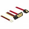 Netzteilkabel DeLOCK Adapterkabel SATA 7Pin + Floppy 4Pin > SATA 22Pin (schwarz/rot, 30cm, 22Pin-Stecker Abgewinkelt)
