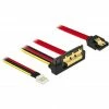 Netzteilkabel DeLOCK Adapterkabel SATA 7Pin + Floppy 4Pin > SATA 22Pin Stecker (schwarz/rot, 30cm, 22 Pin-Stecker Abgewinkelt)
