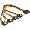 Netzteilkabel DeLOCK Kabel SATA 15Pin Stecker > 4x SATA 15Pin Buchse (schwarz/rot, 30cm)