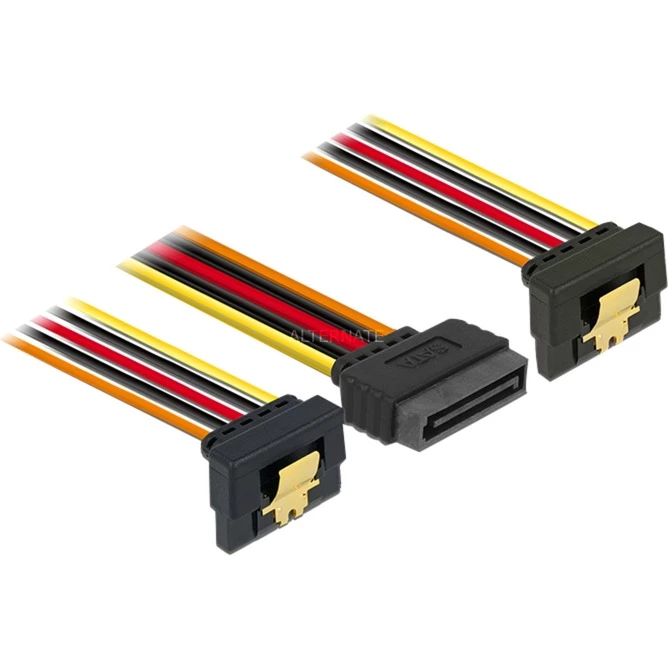 Netzteilkabel DeLOCK SATA 15Pin > 2x SATA 15Pin Buchse, Y-Kabel (schwarz/rot, 15cm) 3 Netzteilkabel DeLOCK SATA 15Pin > 2x SATA 15Pin Buchse, Y-Kabel (schwarz/rot, 15cm)