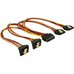 Netzteilkabel DeLOCK SATA 15Pin > 2x Gewinkelt (unten) + 2x Gerade, Kabel (30cm)