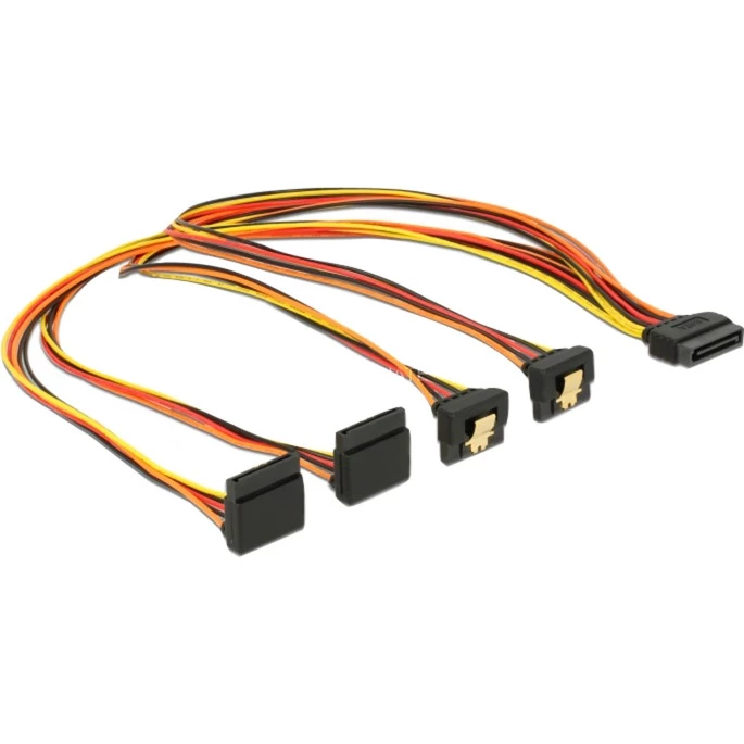 Netzteilkabel DeLOCK SATA 15Pin > 2x Unten + 2x Oben, Gewinkelt, Kabel (50cm) 3 Netzteilkabel DeLOCK SATA 15Pin > 2x Unten + 2x Oben, Gewinkelt, Kabel (50cm)