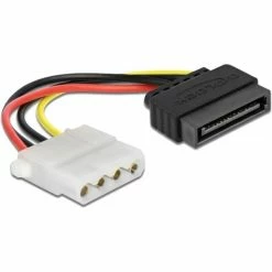 Netzteilkabel DeLOCK Stromadapter 15-Pin-SATA > 4-Pin-5,25" (12cm, Retail)