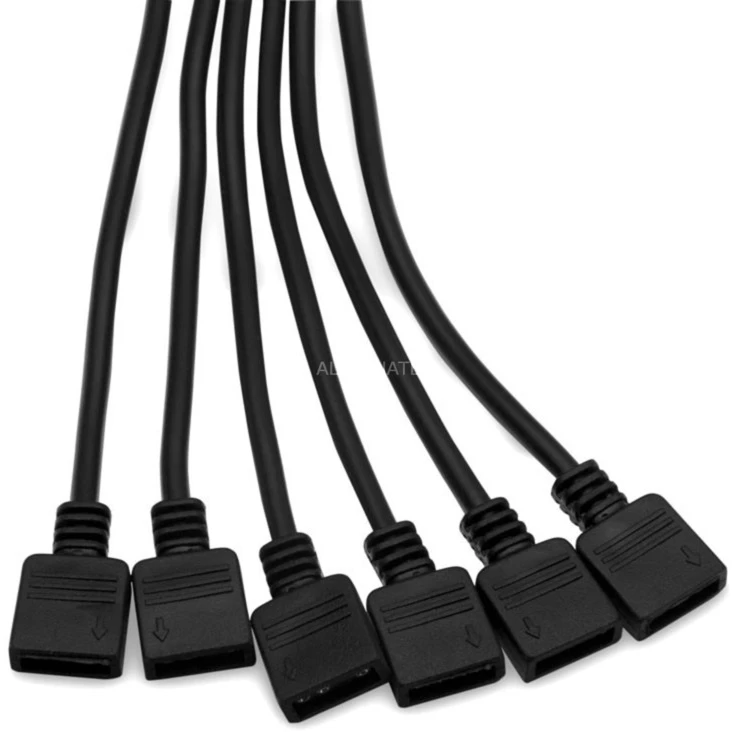 Netzteilkabel EKWB EK-D-RGB 6-Way Splitter Cable, Y-Kabel (schwarz, 300mm +/- 5mm) – Bild 2