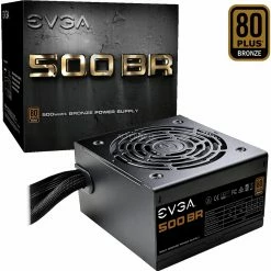 Ab 500 Watt EVGA 500 BR, 80+ BRONZE 500W, PC-Netzteil (schwarz, 2x PCIe, 500 Watt)
