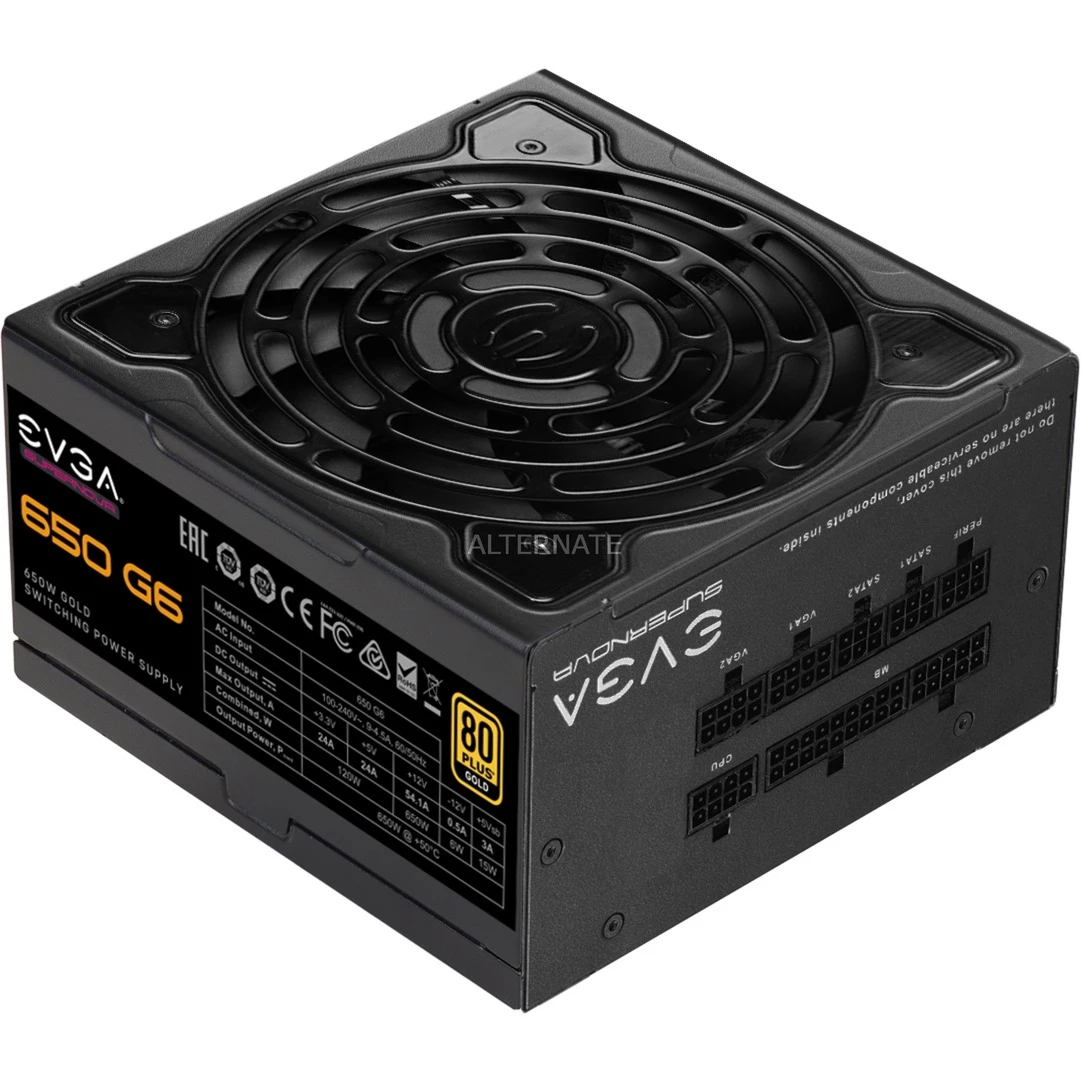 Ab 500 Watt EVGA SuperNOVA 650 G6, PC-Netzteil (schwarz, 3x PCIe, Kabel-Management, 650 Watt) 4 Ab 500 Watt EVGA SuperNOVA 650 G6, PC-Netzteil (schwarz, 3x PCIe, Kabel-Management, 650 Watt) – Bild 2