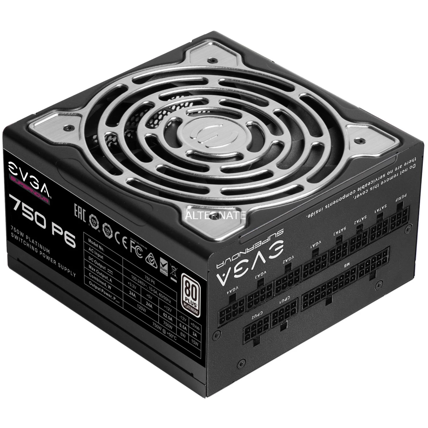 Ab 750 Watt EVGA SuperNOVA 750 P6 750W, PC-Netzteil (schwarz, Kabel-Management, 750 Watt) 4 Ab 750 Watt EVGA SuperNOVA 750 P6 750W, PC-Netzteil (schwarz, Kabel-Management, 750 Watt) – Bild 2