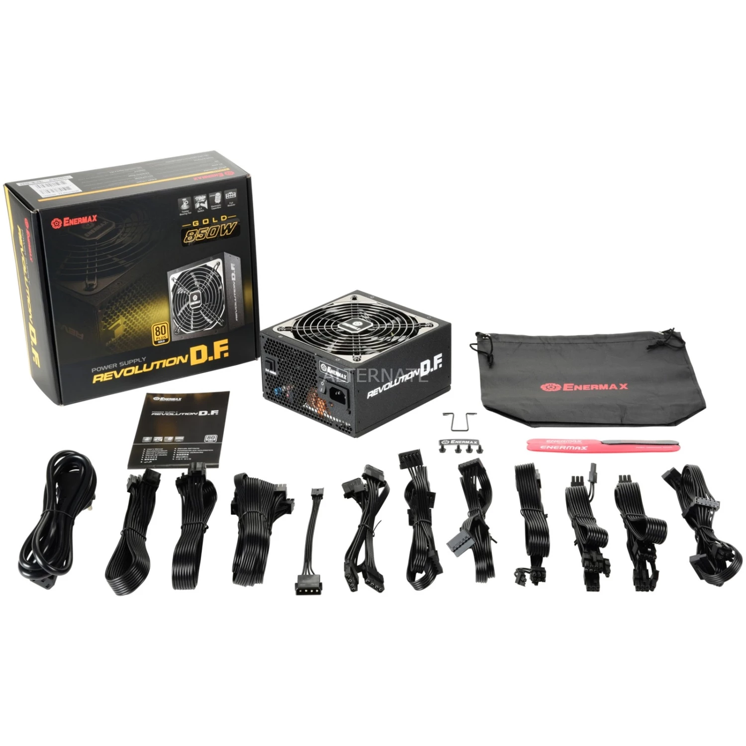 Ab 750 Watt Enermax Revolution DF 850W, PC-Netzteil (schwarz, 6x PCIe, Kabel-Management, 850 Watt) 6 Ab 750 Watt Enermax Revolution DF 850W, PC-Netzteil (schwarz, 6x PCIe, Kabel-Management, 850 Watt) – Bild 4