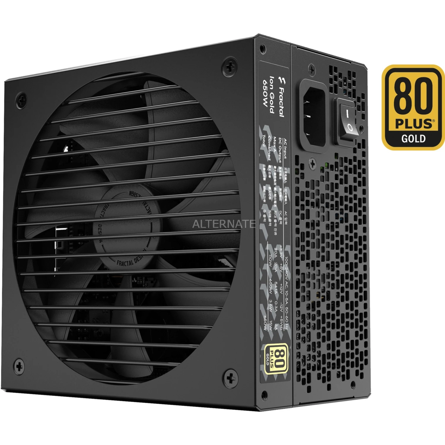 Ab 500 Watt Fractal Design ION Gold 650W, PC-Netzteil (schwarz, 4x PCIe, Kabel-Management, 650 Watt) 3 Ab 500 Watt Fractal Design ION Gold 650W, PC-Netzteil (schwarz, 4x PCIe, Kabel-Management, 650 Watt)