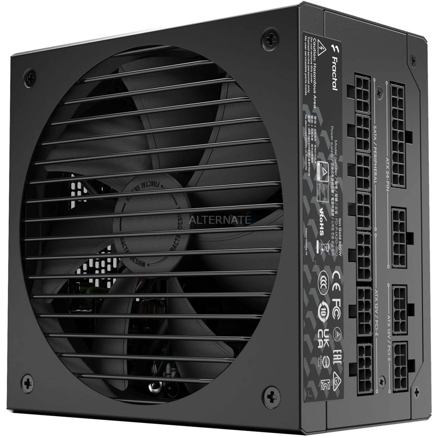Ab 500 Watt Fractal Design ION Gold 650W, PC-Netzteil (schwarz, 4x PCIe, Kabel-Management, 650 Watt) 4 Ab 500 Watt Fractal Design ION Gold 650W, PC-Netzteil (schwarz, 4x PCIe, Kabel-Management, 650 Watt) – Bild 2
