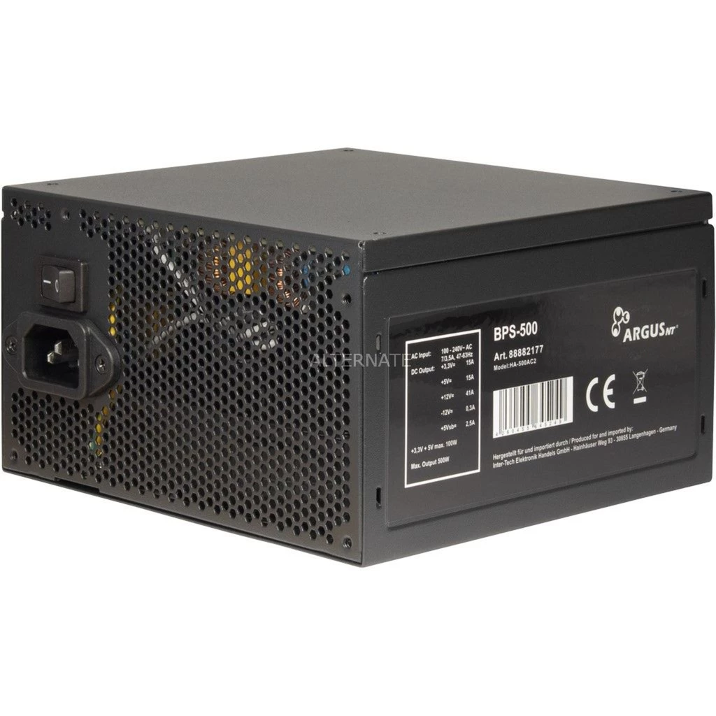Ab 500 Watt Inter-Tech Argus BPS-500 500W, PC-Netzteil (schwarz, 2x PCIe, 500 Watt) 5 Ab 500 Watt Inter-Tech Argus BPS-500 500W, PC-Netzteil (schwarz, 2x PCIe, 500 Watt) – Bild 3