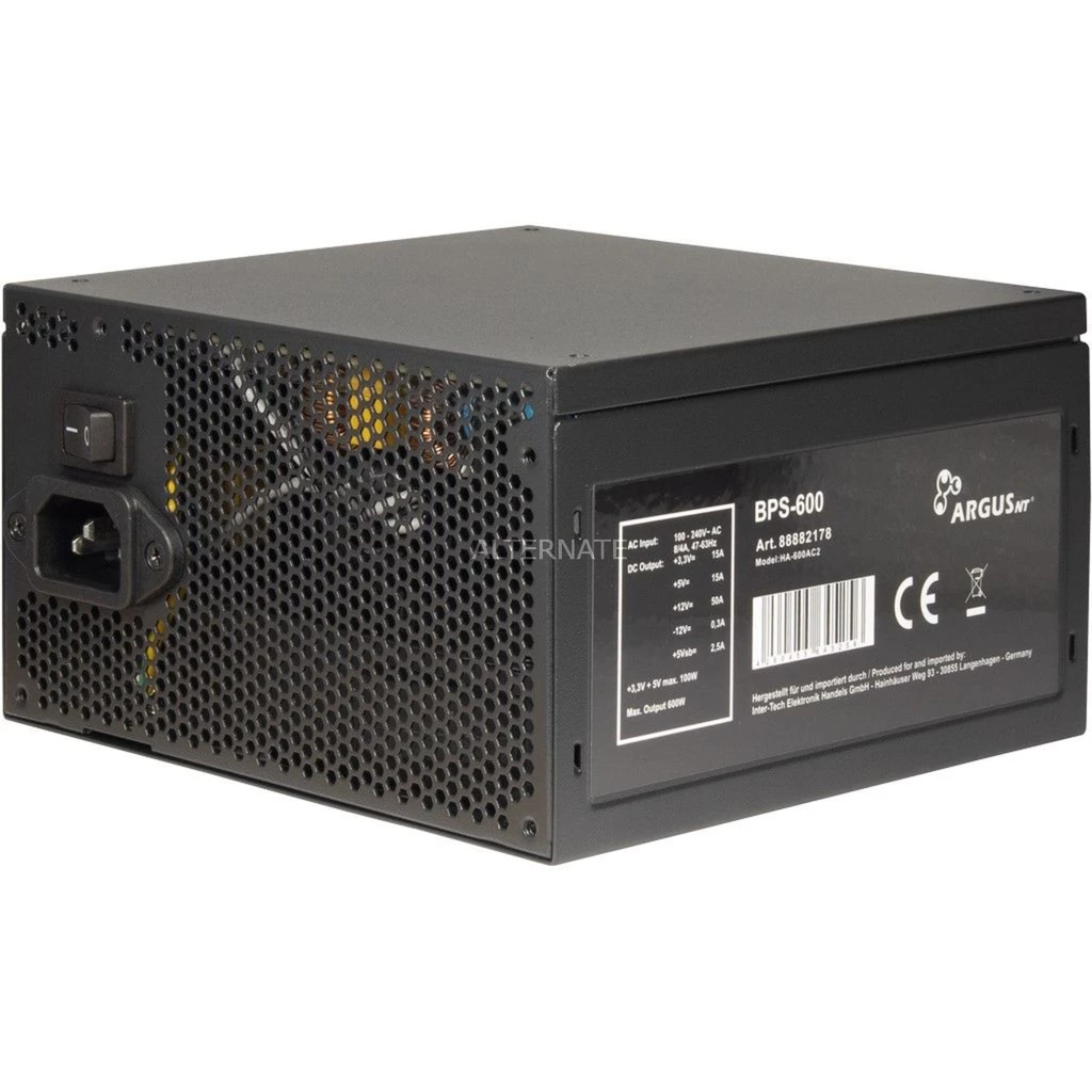 Ab 500 Watt Inter-Tech Argus BPS-600 600W, PC-Netzteil (schwarz, 4x PCIe, 600 Watt) 5 Ab 500 Watt Inter-Tech Argus BPS-600 600W, PC-Netzteil (schwarz, 4x PCIe, 600 Watt) – Bild 3