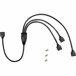 Netzteilkabel Inter-Tech RGB-Verteiler 3-fach, Y-Kabel (schwarz, 480cm)
