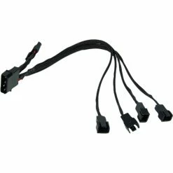 Phobya 4Pin 2,5" > 4x 3Pin (12V), Adapter (schwarz, 30cm)