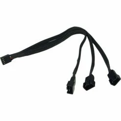 Netzteilkabel Phobya 4Pin PWM Auf 3x 4Pin PWM 30cm, Y-Kabel (schwarz, 30 Cm)