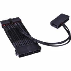 Netzteilkabel Phobya Netzteilschalterkabel 2x 24-pin > 1x 24-pin (schwarz)