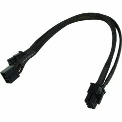 Phobya PCI-E-Stromadapter 6-Pin Auf 6+2-Pin (schwarz, 30 Cm)