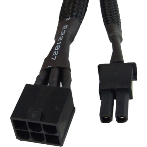 Phobya PCI-E-Stromadapter 6-Pin Auf 6+2-Pin (schwarz, 30 Cm) – Bild 2