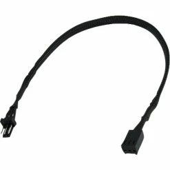 Netzteilkabel Phobya Verlängerung 3Pin, Verlängerungskabel (schwarz, 30 Cm)