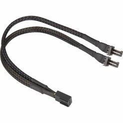 Netzteilkabel Sharkoon 3-Pin Y-Kabel Sleeve 0,20m (schwarz)