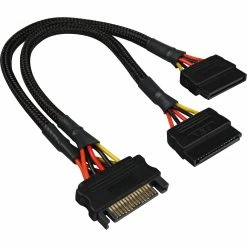 Netzteilkabel Sharkoon SATA Y-Stromkabel, Y-Kabel (schwarz, 20cm)