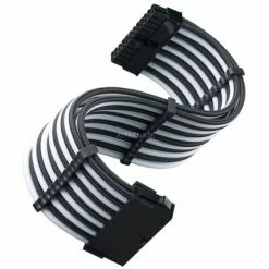 Gesleevte Kabel SilverStone ATX-Verlängerungskabel SST-PP07E-MBBW (schwarz/weiß, 30cm)