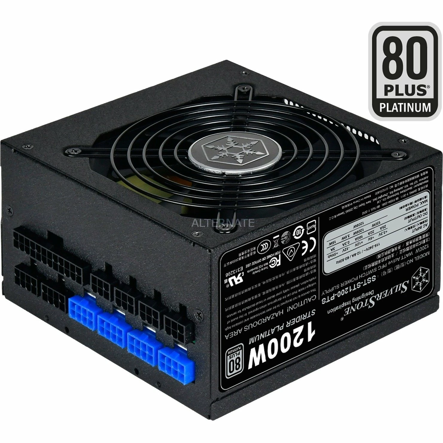 Ab 750 Watt SilverStone SST-ST1200-PTS 1200W, PC-Netzteil (schwarz, 8x PCIe, Kabel-Management, 1200 Watt) 3 Ab 750 Watt SilverStone SST-ST1200-PTS 1200W, PC-Netzteil (schwarz, 8x PCIe, Kabel-Management, 1200 Watt)