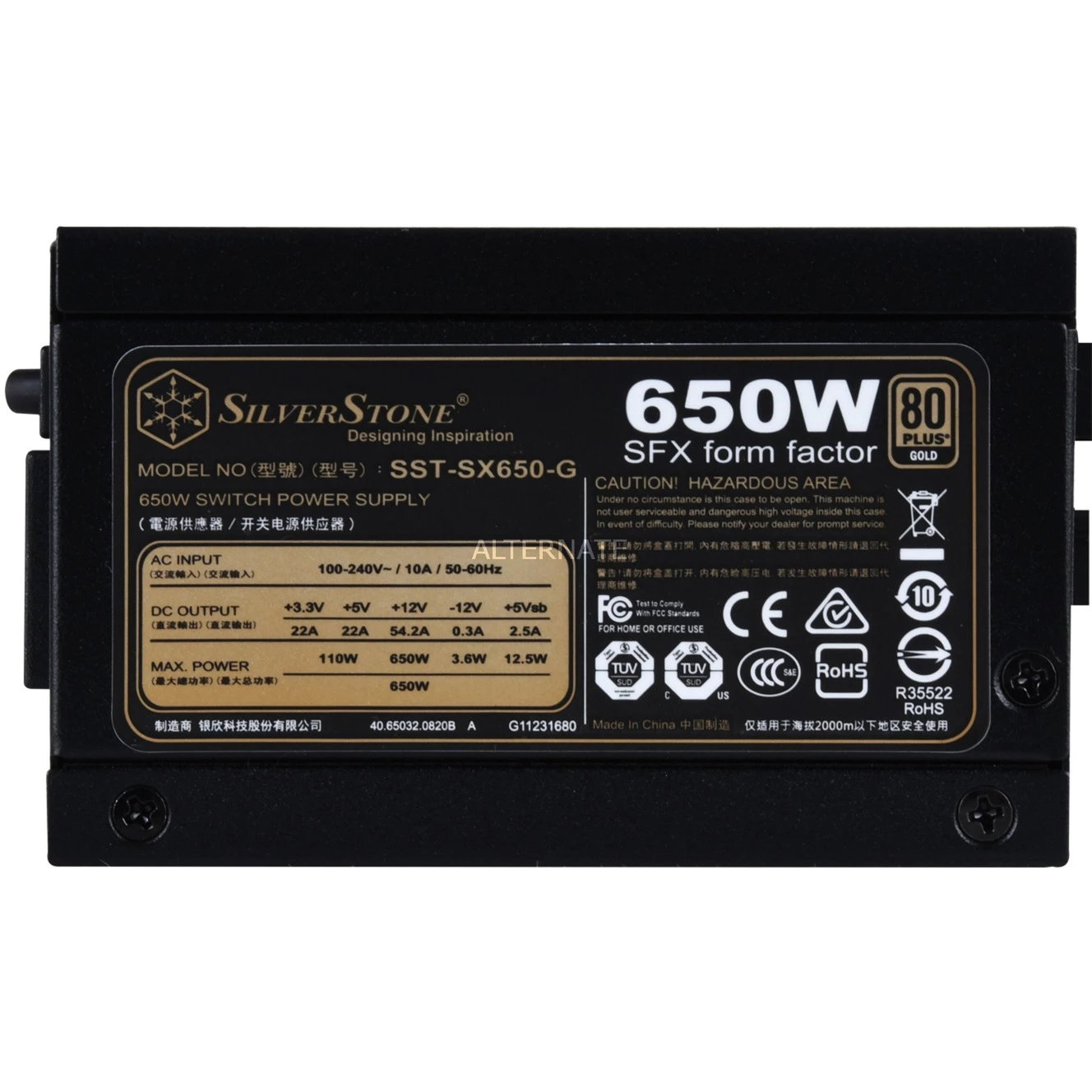 Ab 500 Watt SilverStone SST-SX650-G V1.1 650W, PC-Netzteil (schwarz, 4x PCIe, Kabel-Management, 650 Watt) 8 Ab 500 Watt SilverStone SST-SX650-G V1.1 650W, PC-Netzteil (schwarz, 4x PCIe, Kabel-Management, 650 Watt) – Bild 6