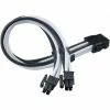 Gesleevte Kabel SilverStone Strom-Verlängerungskabel SST-PP07E-EPS8BW (schwarz/weiß, 30cm)