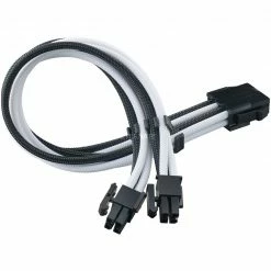 Gesleevte Kabel SilverStone Strom-Verlängerungskabel SST-PP07E-EPS8BW (schwarz/weiß, 30cm)