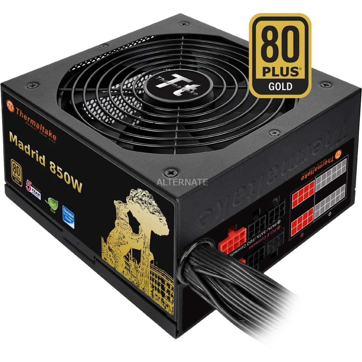 Ab 750 Watt Thermaltake Madrid 850W, PC-Netzteil (schwarz, 4x PCIe, 850 Watt) 3 Ab 750 Watt Thermaltake Madrid 850W, PC-Netzteil (schwarz, 4x PCIe, 850 Watt)