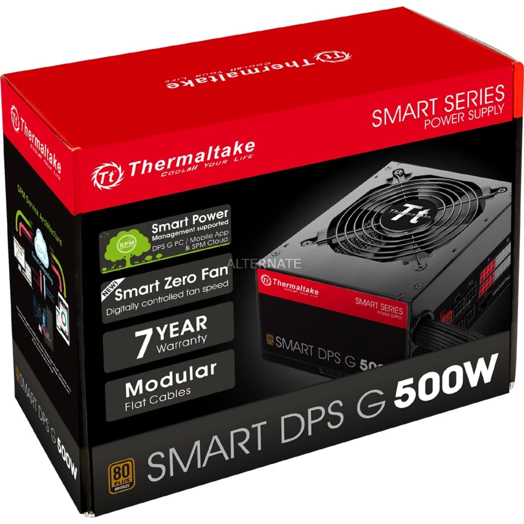 Hardware Thermaltake SMART DPS G Digital 500W 80+ Bronze, PC-Netzteil (schwarz, 2x PCIe, Kabel-Management, 500 Watt) – Bild 6