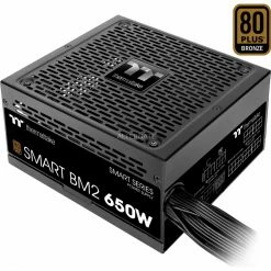 Ab 500 Watt Thermaltake Smart BM2 Semi Modular 650W, PC-Netzteil (schwarz, 4x PCIe, Kabel-Management, 650 Watt)