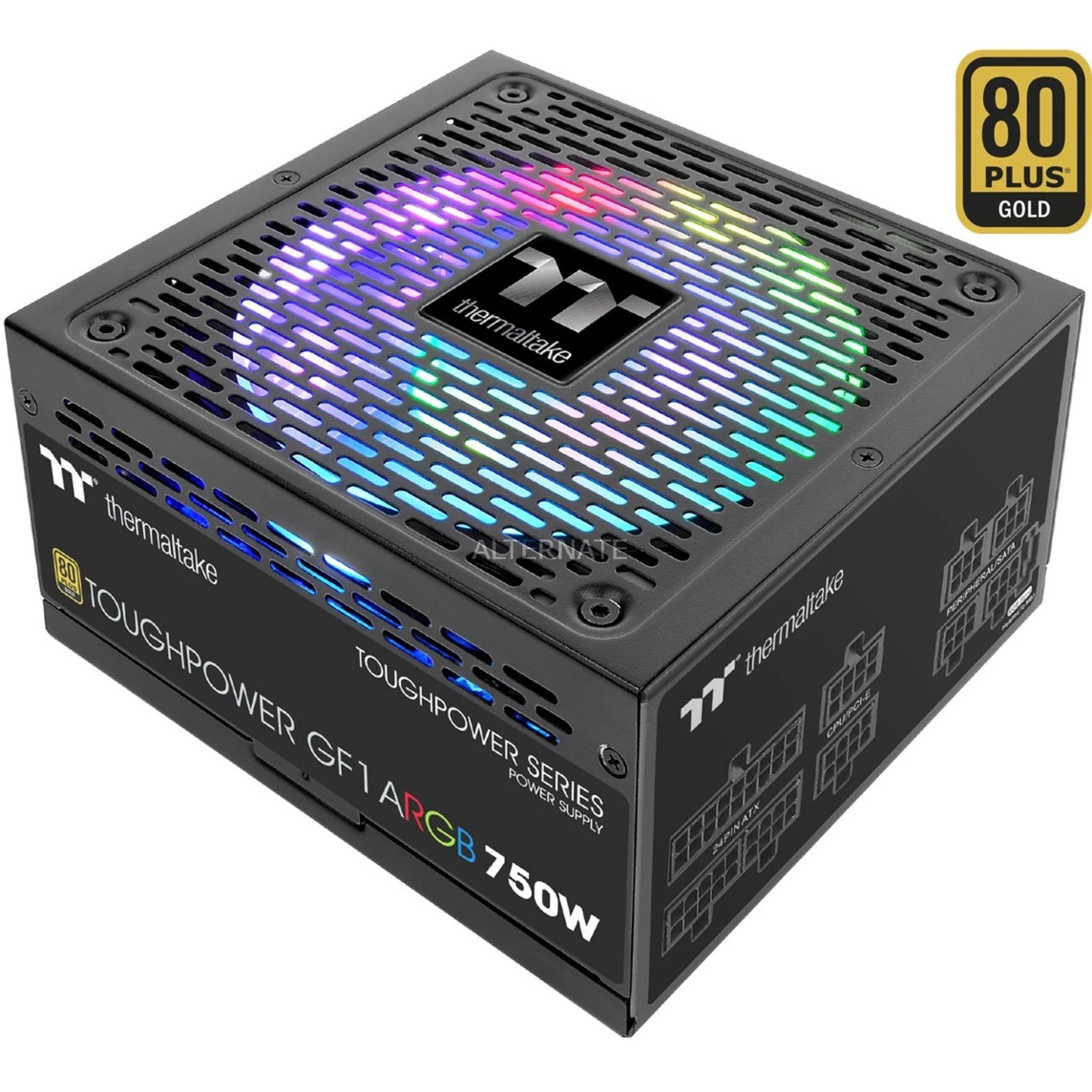 Ab 750 Watt Thermaltake Toughpower GF1 ARGB 750W, PC-Netzteil (schwarz, 4x PCIe, Kabel-Management, 750 Watt) 3 Ab 750 Watt Thermaltake Toughpower GF1 ARGB 750W, PC-Netzteil (schwarz, 4x PCIe, Kabel-Management, 750 Watt)