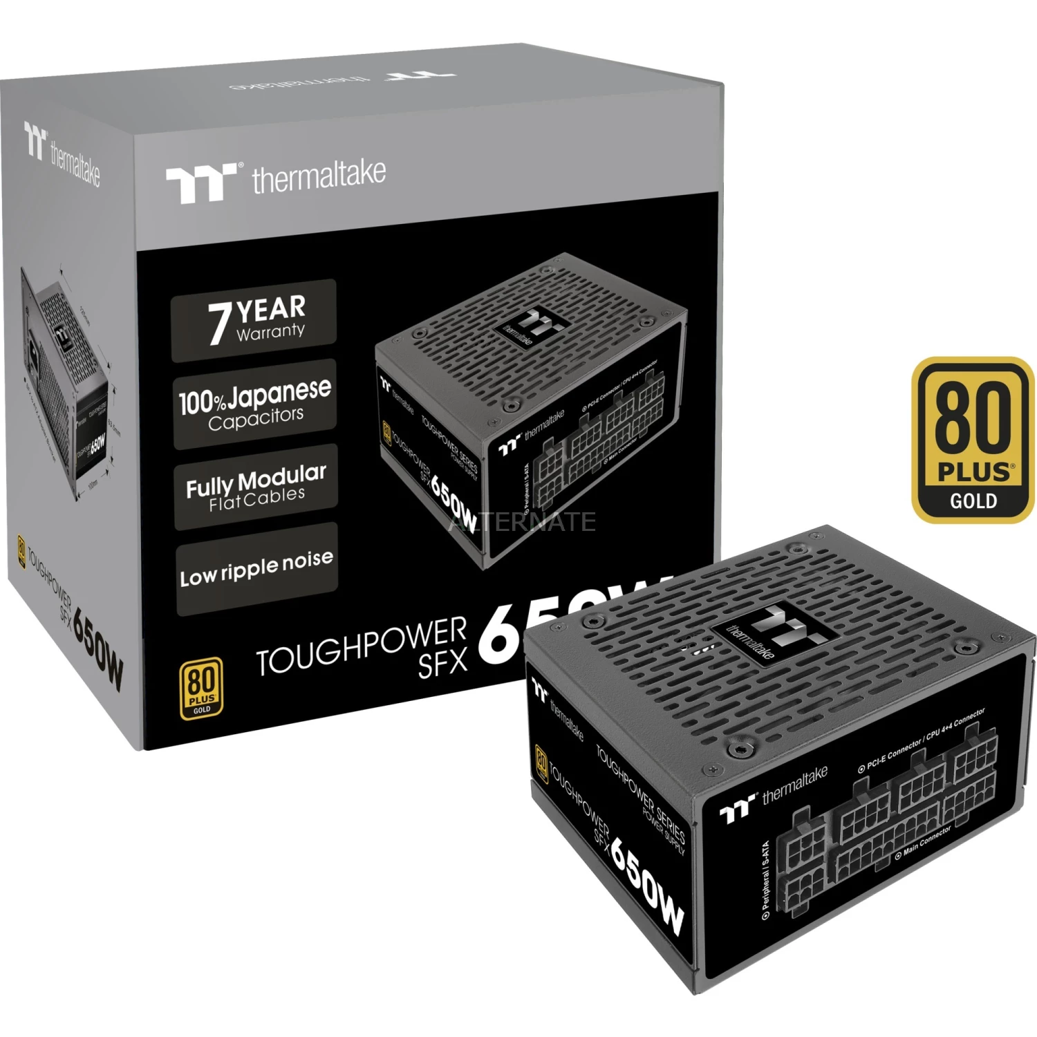 Ab 500 Watt Thermaltake Toughpower SFX 650W, PC-Netzteil (schwarz, 2x PCIe, Kabel-Management, 650 Watt) 3 Ab 500 Watt Thermaltake Toughpower SFX 650W, PC-Netzteil (schwarz, 2x PCIe, Kabel-Management, 650 Watt)