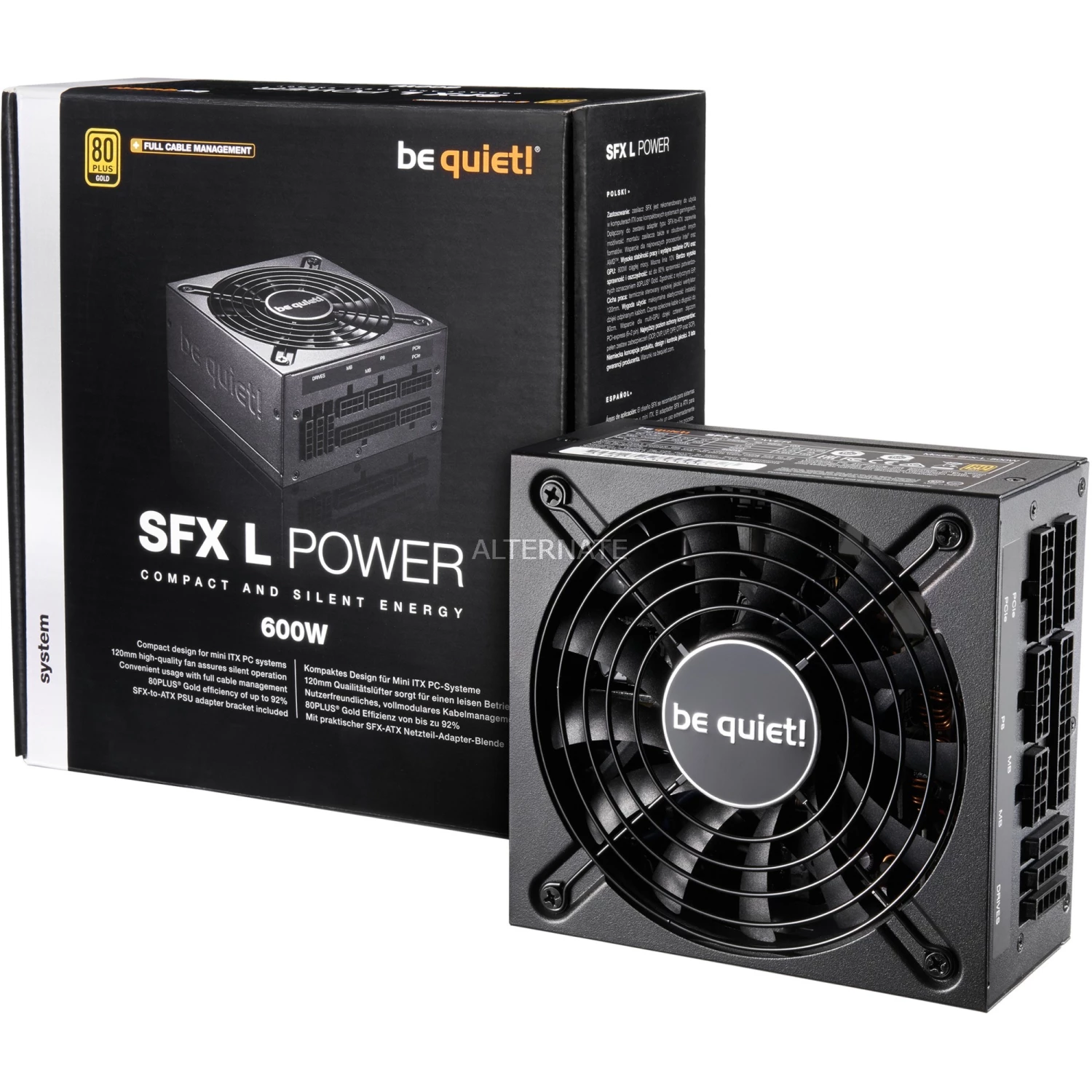 Ab 500 Watt Be Quiet! SFX-L Power 600W, PC-Netzteil (schwarz, 4x PCIe, Kabel-Management, 600 Watt) 6 Ab 500 Watt Be Quiet! SFX-L Power 600W, PC-Netzteil (schwarz, 4x PCIe, Kabel-Management, 600 Watt) – Bild 4