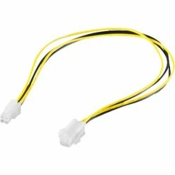 Netzteilkabel Goobay 4-Pin P4 Stromkabel-Verlängerung, Verlängerungskabel (37cm, Bulk)